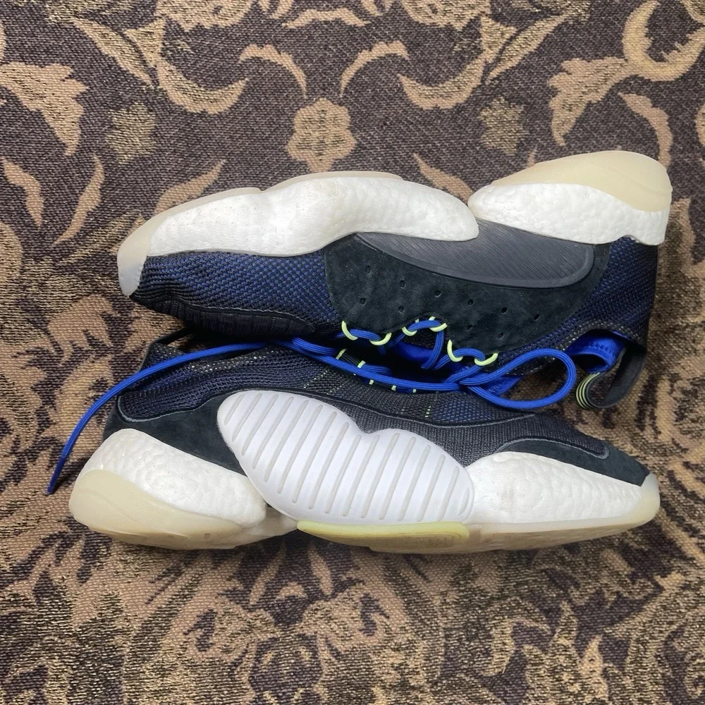ADIDAS ORIGINALS CRAZY BYW II BLACK WHITE BLUE YELLOW BD7998 Mens Size 12